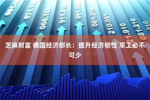 芝麻财富 德国经济部长:提升经济韧性 军工必不可少